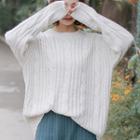 Cable-knit Sweater White - One Size