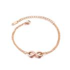 Simple And Fashion Plated Rose Gold Infinite Symbol 316l Stainless Steel Bracelet Rose Gold - One Size