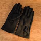 Button-trim Gloves Black - One Size