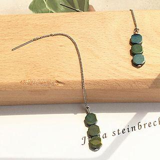 Hexagon Bead Dangle Earring E228 - One Size