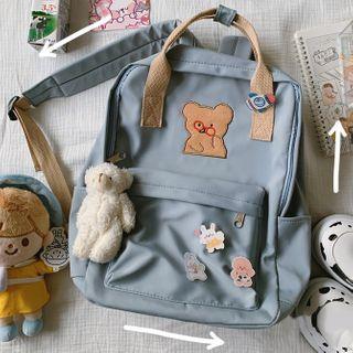 Bear Embroidered Lightweight Backpack