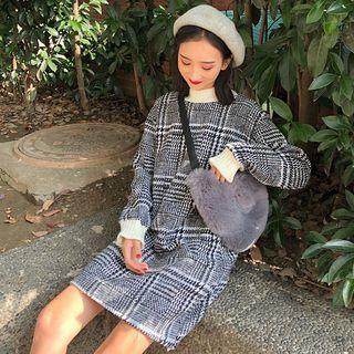 Pullover Plaid A-line Dress