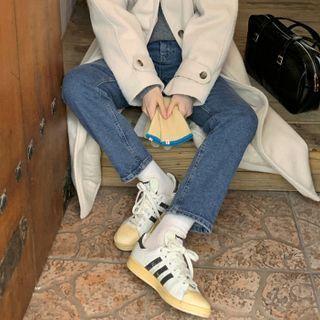 Napped Tapered-leg Jeans