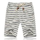 Drawstring Waist Stripe Beach Shorts