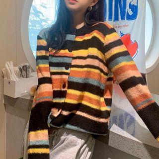 Striped Sweater Stripes - Black & Pink & Blue - One Size