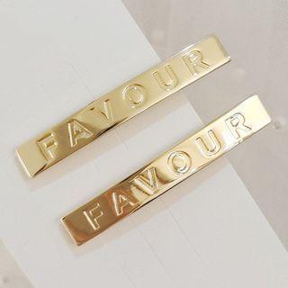 Lettering Alloy Hair Clip 1 Pc - Gold - One Size