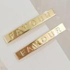 Lettering Alloy Hair Clip 1 Pc - Gold - One Size