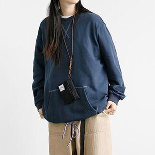 Stitch Drawstring Oversized Sweatshirt