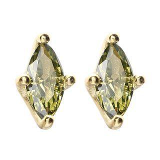 Gemstone Stud Earring 1 Pair - Green - One Size