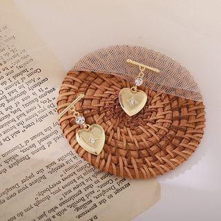 Love Heart Stud Earring Golden - One Size