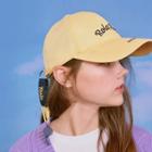 Letter-embroidered Baseball Cap With Whistle Yellow - One Size