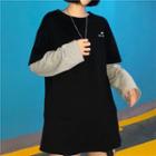 Mock Two Piece Long-sleeve T-shirt Black - One Size
