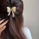 Faux Pearl Bow Hair Claw Gold - One Size