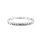 Simple And Fashion Geometric Rectangular Bracelet With Cubic Zirconia Silver - One Size