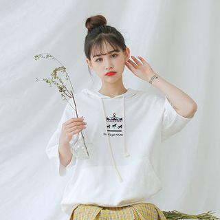 Hooded Embroidered Top