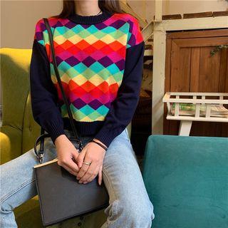 Patterned Sweater Rhombus - Multicolour - One Size