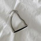 Hoop-accent Chain Bracelet Silver - One Size