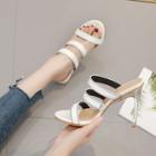 Strappy High-heel Slide Sandals