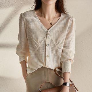 Waffle Pattern Knit Top