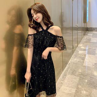 Halter Mini Lace Dress