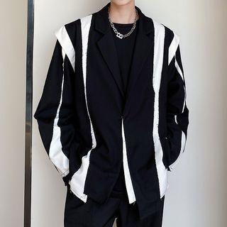 Color Block Asymmetrical Blazer