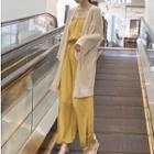 Strapless Jumpsuit / Open Front Knit Jacket