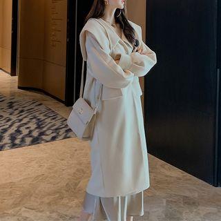 V-neck Long-sleeve Coat