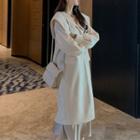 V-neck Long-sleeve Coat