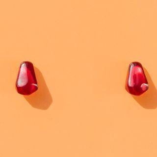 Resin Earring 1 Pair - Ear Studs - Red - One Size