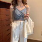 Cropped Camisole Top / Single-breasted Blazer / Wide-leg Pants