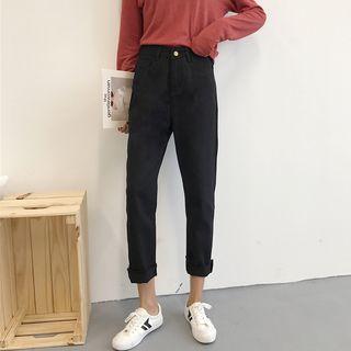 Lettering Straight Fit Jeans