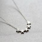 Star Pendant Sterling Silver Necklace Five Stars - Silver - One Size