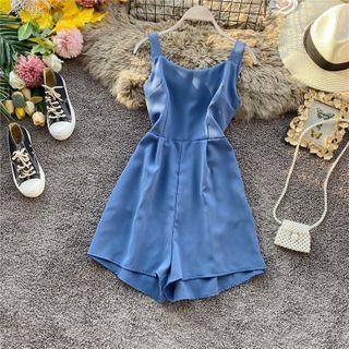 Sleeveless High-waist Wide-leg Playsuit