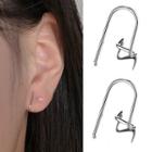 Geometric U Shape Earring 1 Pair - Stud Earring - Silver - One Size