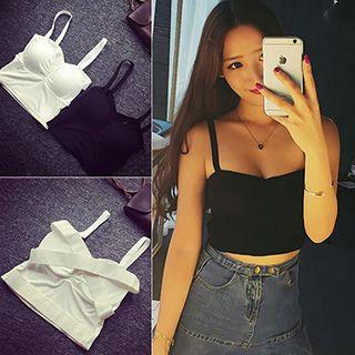Padded Cross-back Crop Top