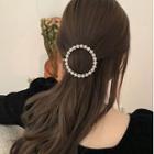 Faux Pearl / Rhinestone Hoop Hair Clip