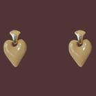 Heart Drop Earring 1 Pair - Drop Earring - S925silver - Gold & Yellow - One Size