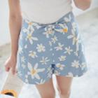 Tie-front Floral Shorts