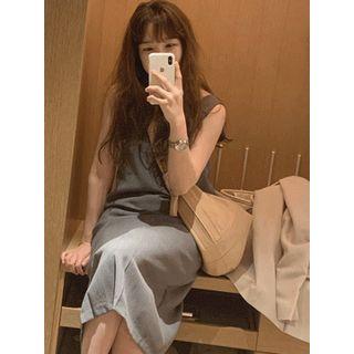 Sleeveless Scoop-back Midi Dress One Size