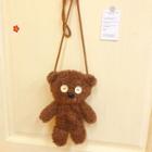 Furry Bear Crossbody Bag Brown - One Size