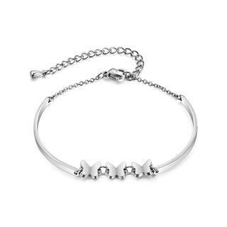 Fashion Elegant Butterfly 316l Stainless Steel Bracelet Silver - One Size