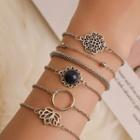 Set Of 6: Alloy Flower Bracelet (assorted Designs) Set Of 6 - As Shown In Figure - One Size