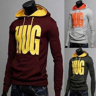 Two Tone Lettering Hooded Pullover