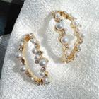 Faux Pearl Ear Stud 1 Pair - S925 Silver Needle - Stud Earring - As Shown In Figure - One Size