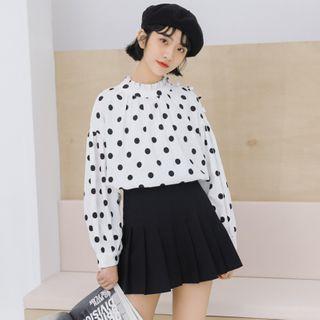 Dotted Blouse / Mini Pleated Skirt / Set