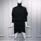 Turtleneck Sweater / Knit Mini Skirt