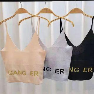 Lettering Glitter Camisole Top