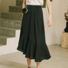 Doted Chiffon Midi Skirt
