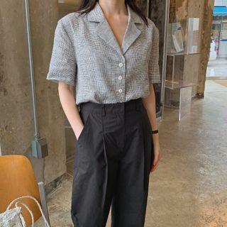 Checked Linen Blend Blazer