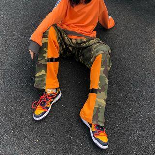 Couple Matching Camouflage Panel Wide-leg Pants